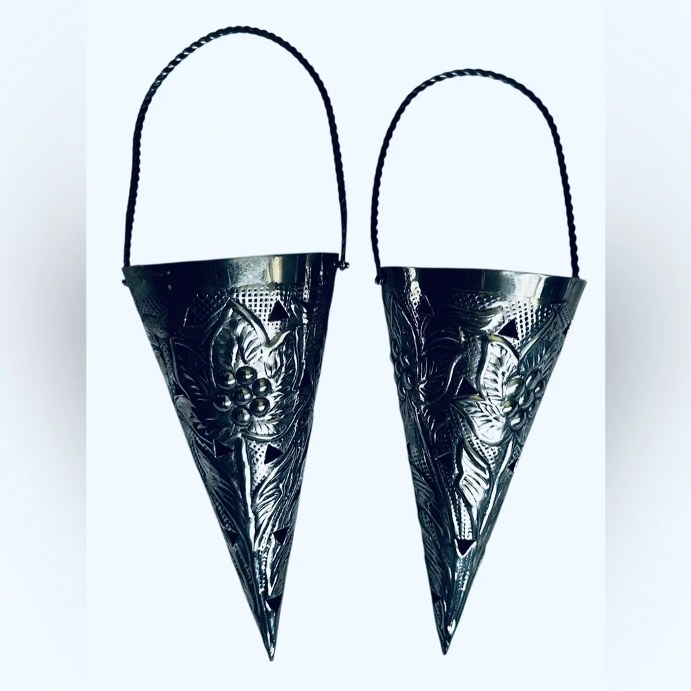 Restoration Hardware Silver Plated Tussie Mussie Bouquet Holders- Set of two